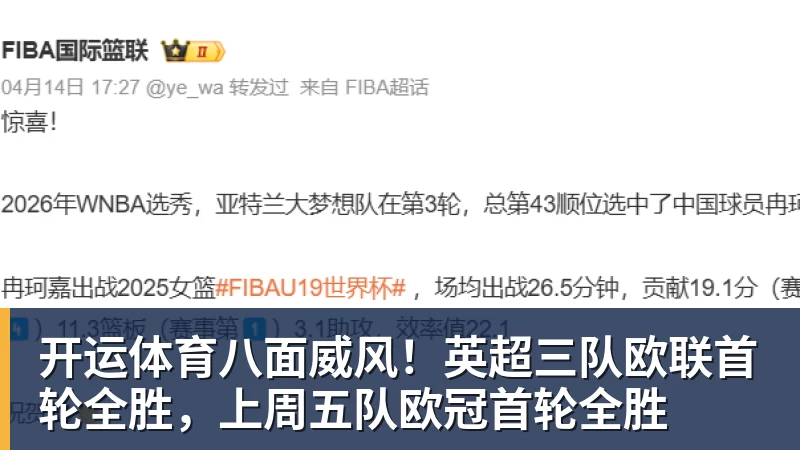 开运体育八面威风!英超三队欧联首轮全胜,上周五队欧冠首轮全胜